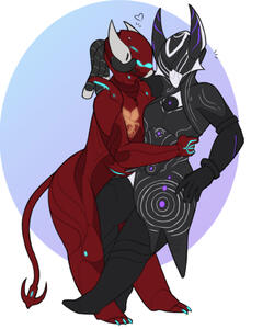 Art of Karst, my warframe valkyr, with Melody (Siren&#39;s oc) by Blake (rituwuls)