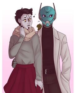 Art of Sylvia-2, my destiny exo oc, with Lillian (Siren&#39;s oc) by Blake (rituwuls)